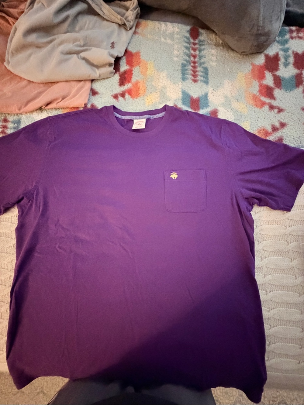 Brooks Brothers Purple Short-Sleeve Pocket Tee